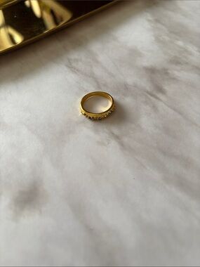 Minimal Gold Toned CZ Ring – Tiny Sparkle, Big Impact